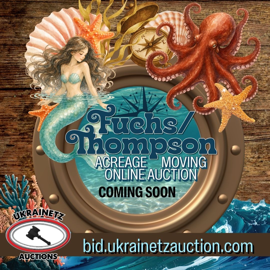 The Fuchs / Thompson Acreage Moving Online Auction is COMING SOON!!